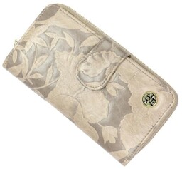 Portfel Damski Skóra Naturalna GREGORIO Z Suwakiem Piórnik RFID HL116 BEŻOWY 16 x 9,5 x 3 [cm]