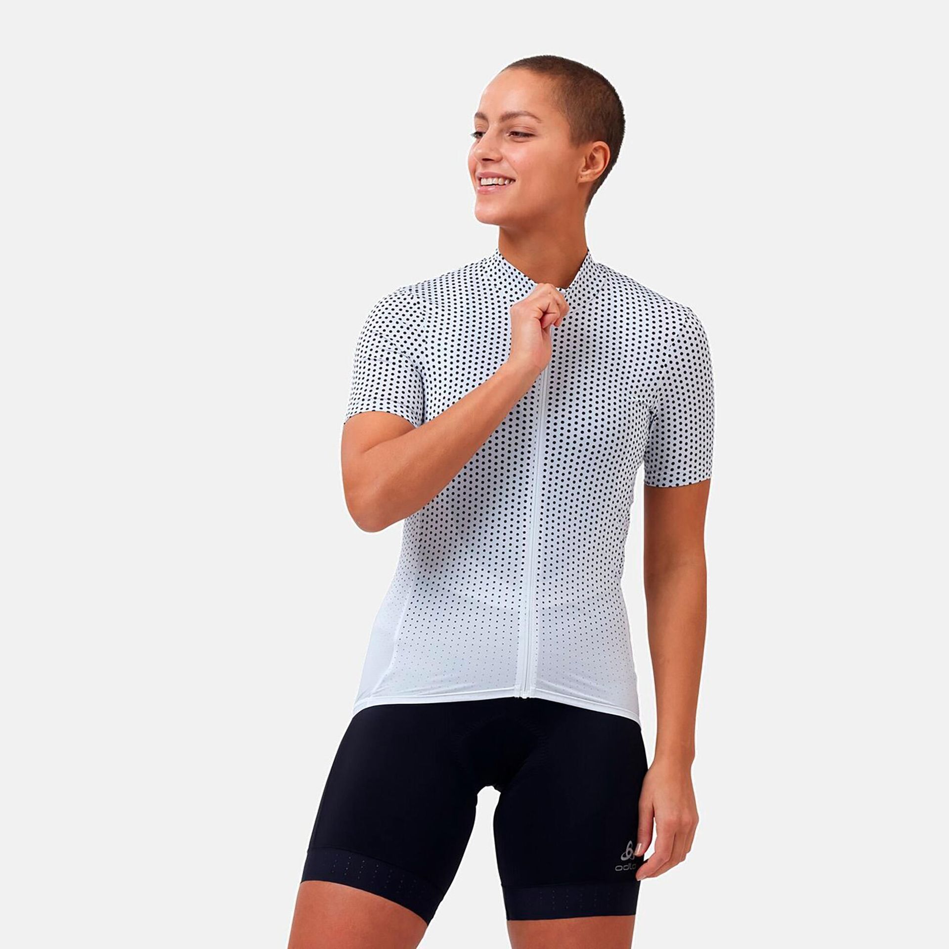 Koszulka rowerowa damska Odlo Stand-up collar ZEROWEIGHT rozpinana