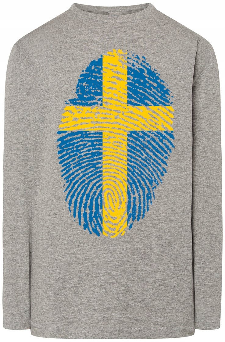 Szwecja Flaga Odcisk Bluza Longsleeve Rozm.L
