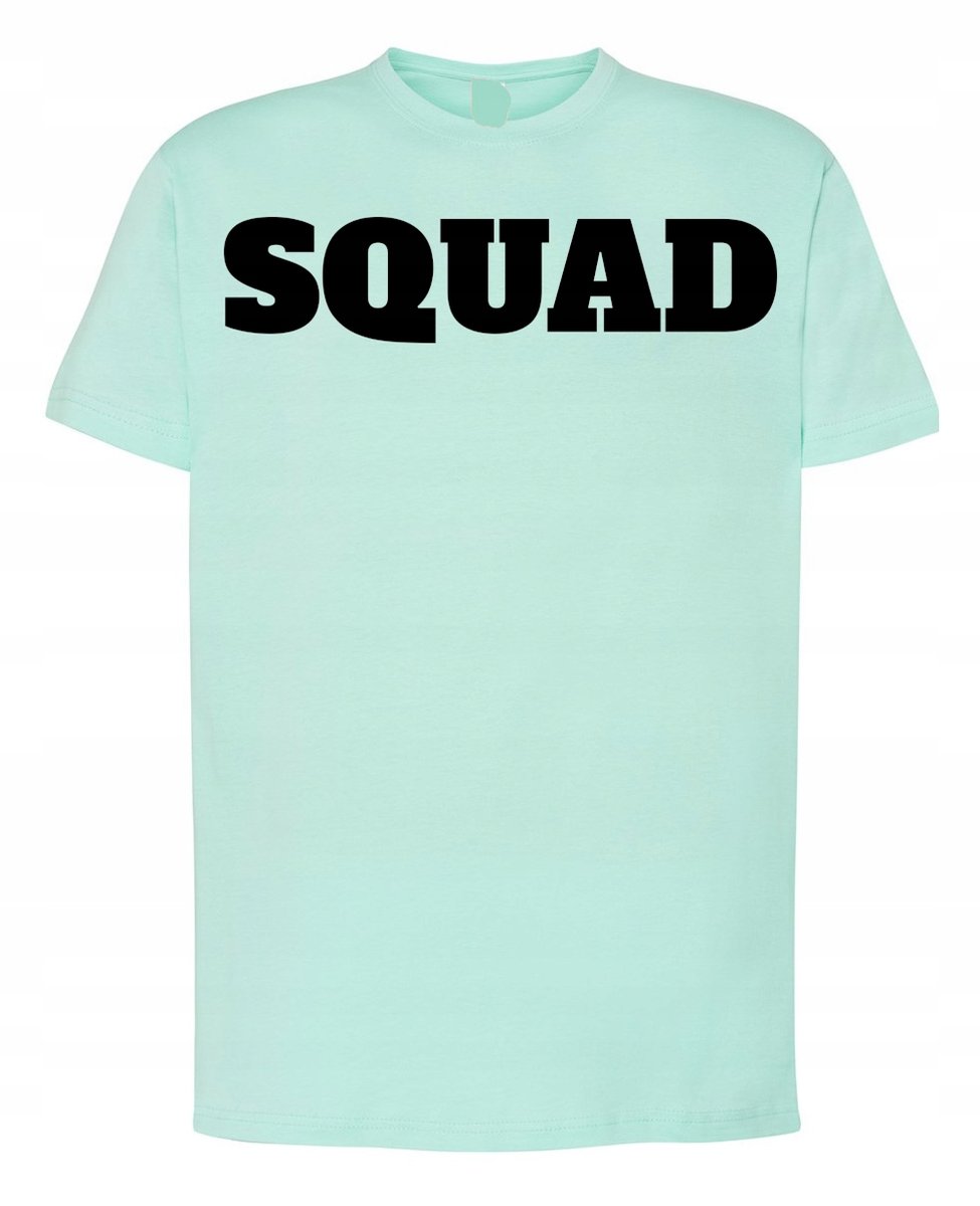 T-Shirt męski Młodzieżowy Nadruk Napis SQUAD r.S