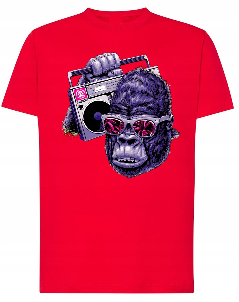 T-Shirt męski Goryl Małpa Modny Męski Nadruk Zwierzęta r.S