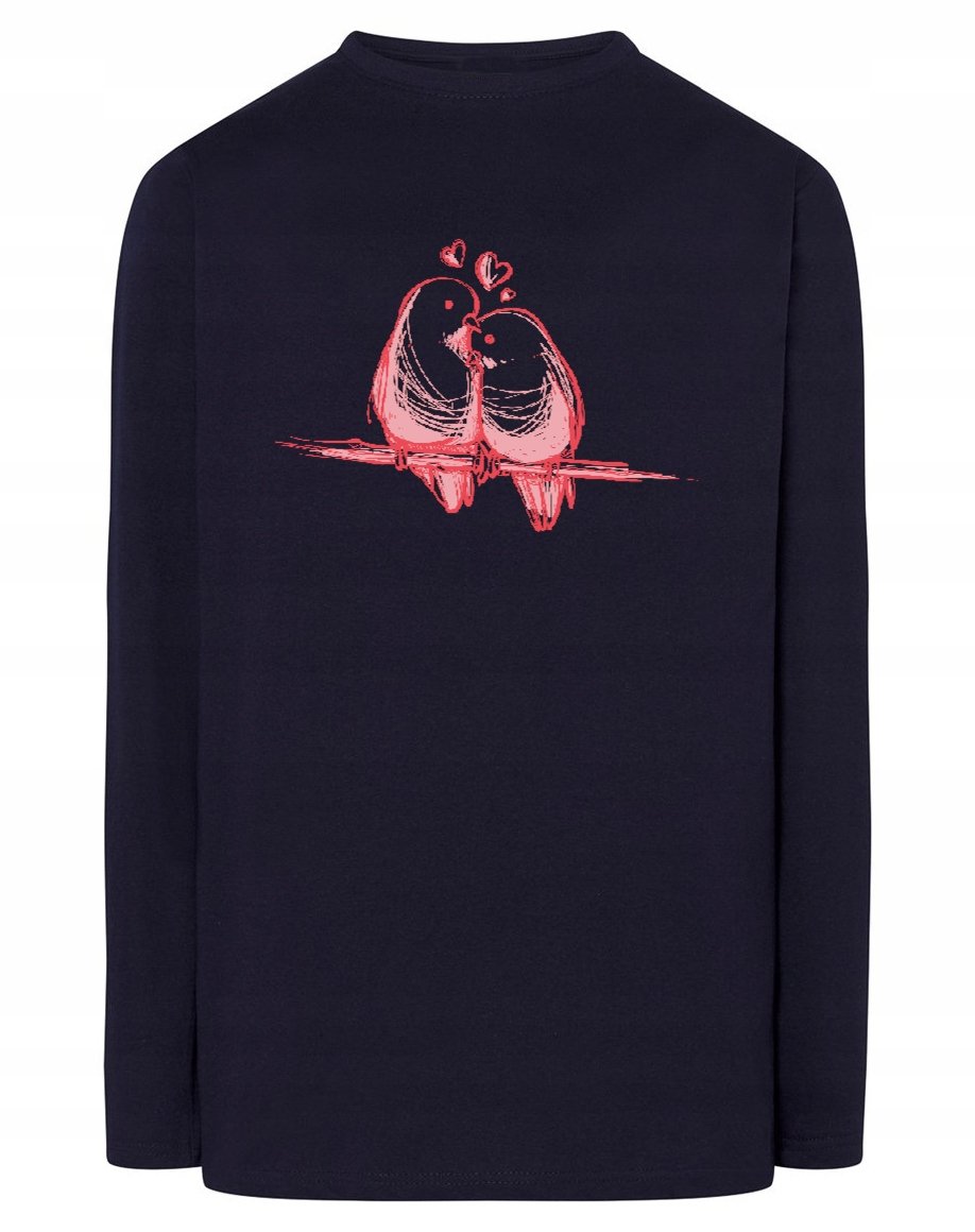 Walentynki Longsleeve nadruk Ptaki Miłość r.XL