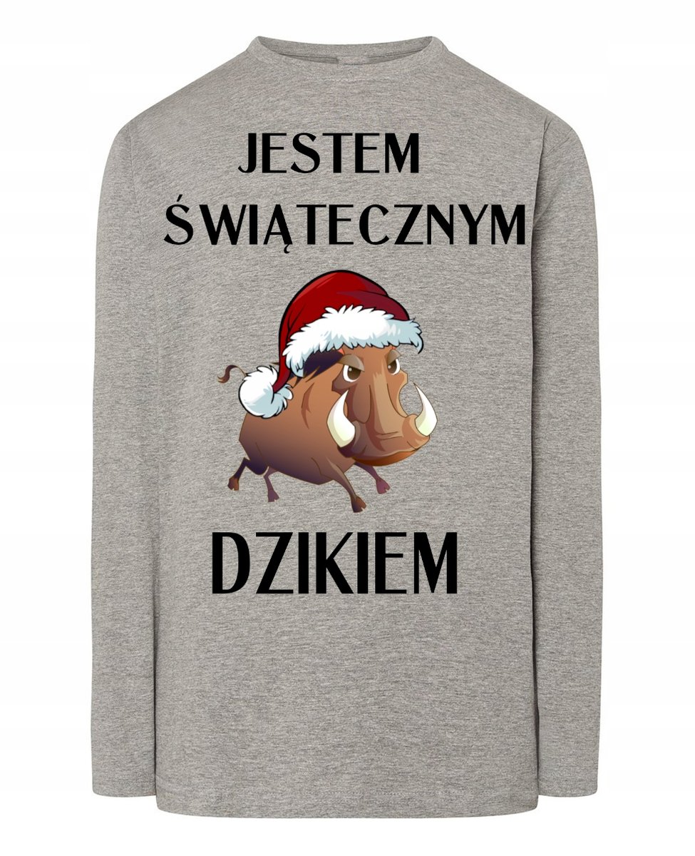 Longsleeve świąteczny nadruk Dzik Rozm.M