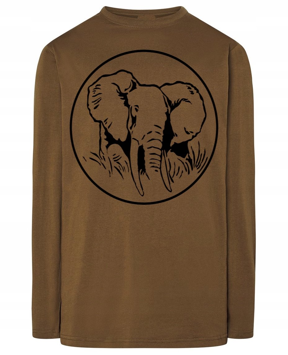 Longsleeve męski nadruk ZWIERZĘ SŁOŃ r.XS