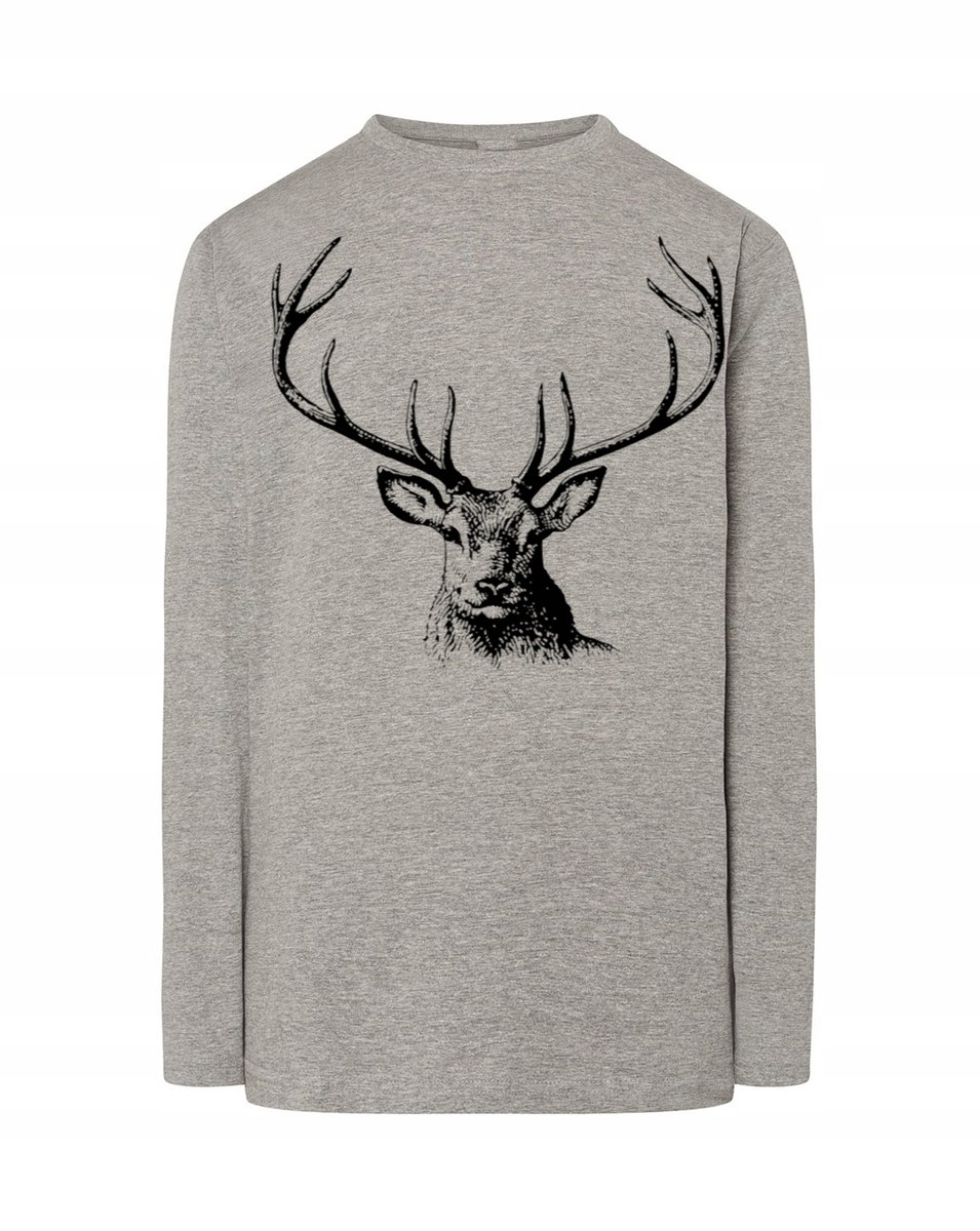 Longsleeve męski nadruk POROŻE JELEŃ r.L