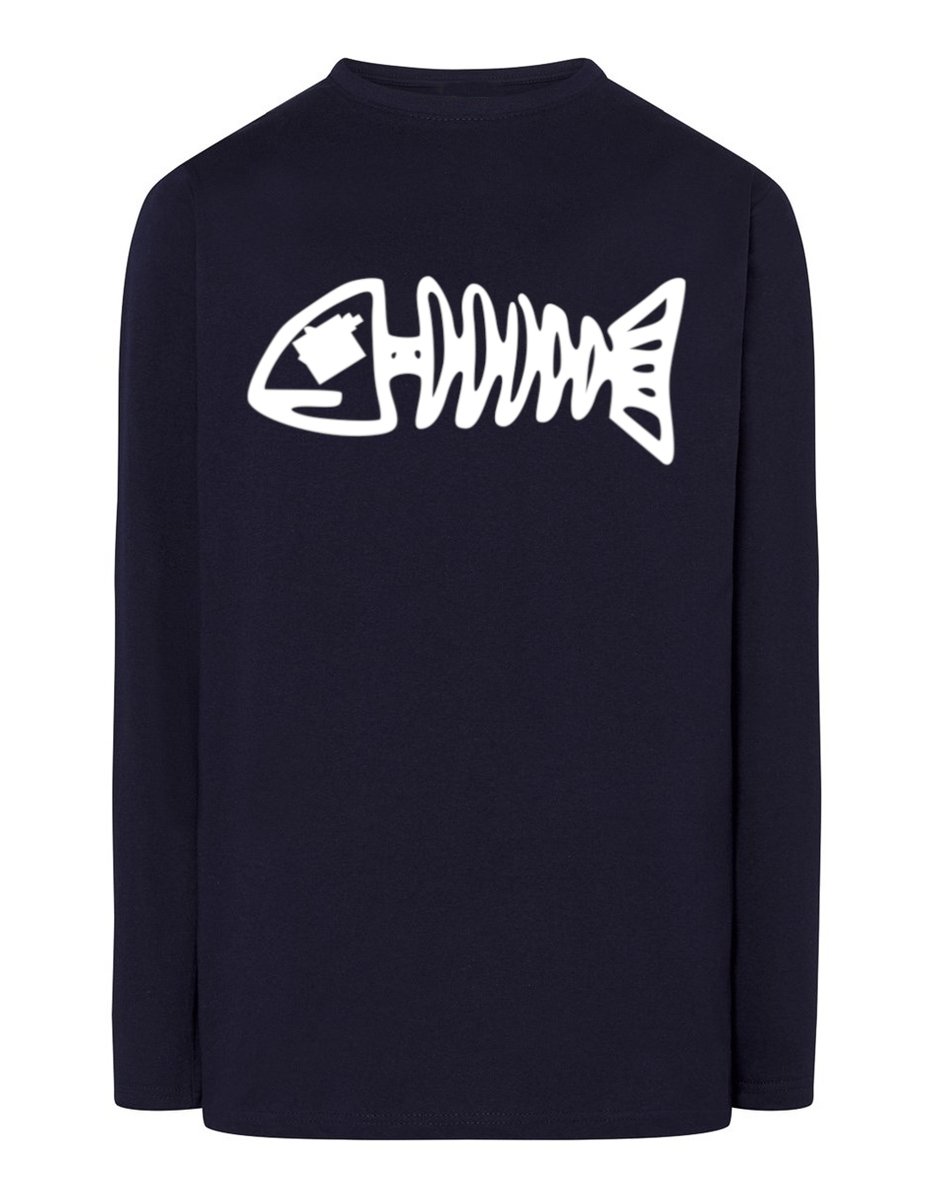 Longsleeve męski nadruk szkielet RYBA r.M