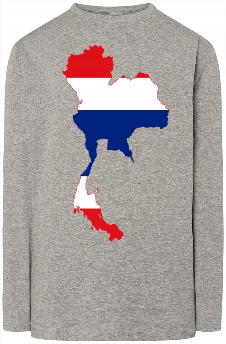 Tajlandia Flaga Longsleeve Modny Nadruk R.4XL