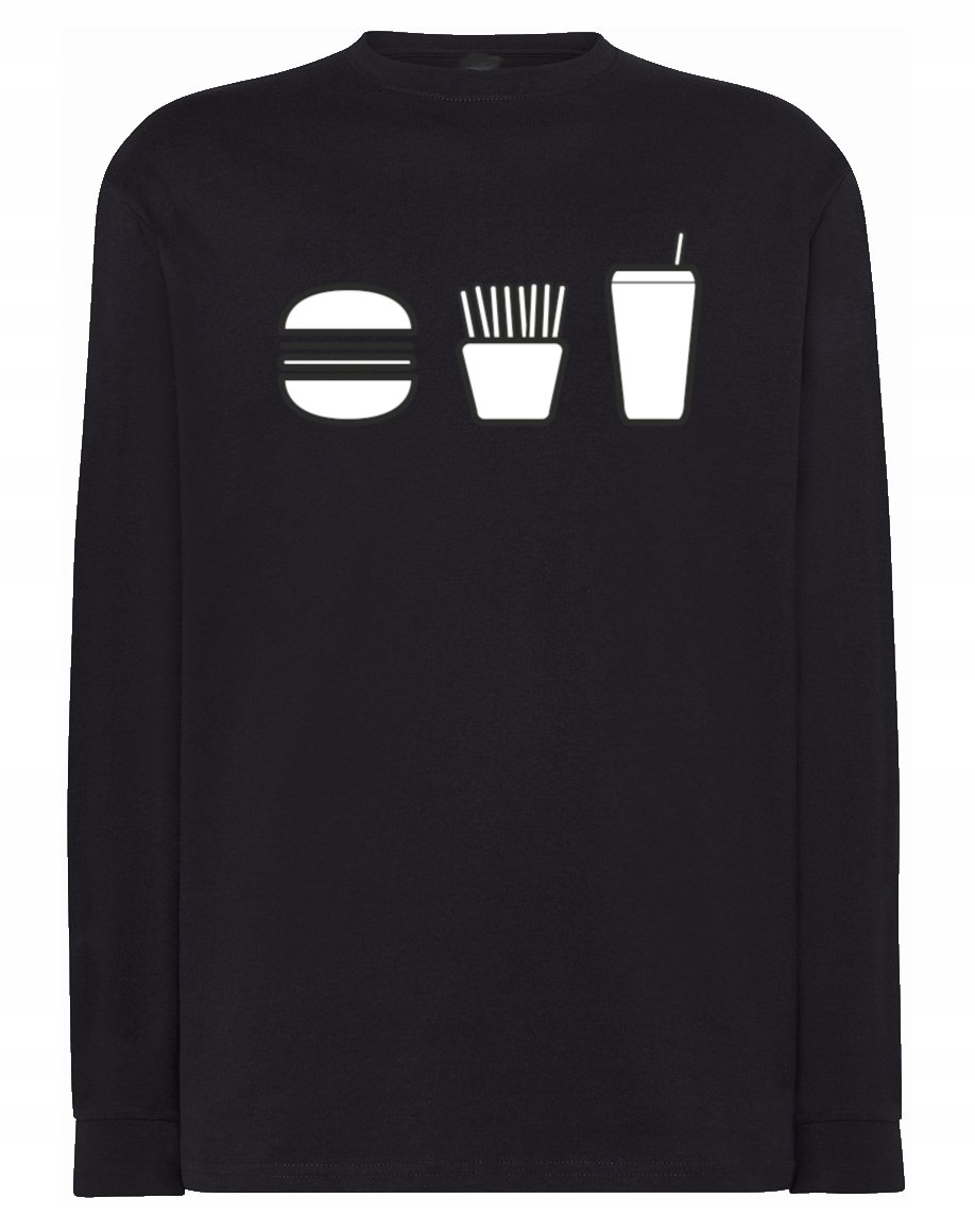 Longsleeve męski nadruk Burger FAST FOOD r.5XL