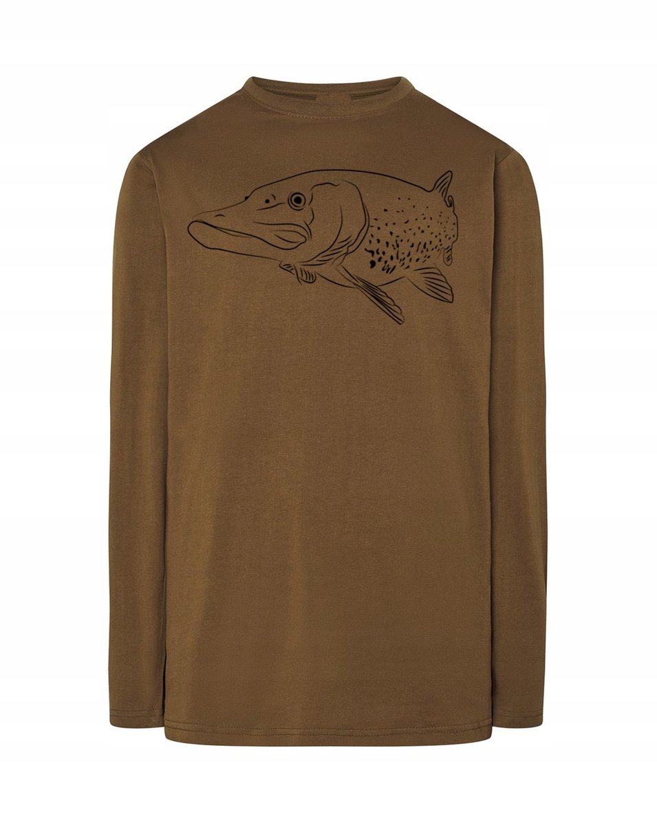Longsleeve WĘDKARSKI nadruk RYBA SZCZUPAK r.XS