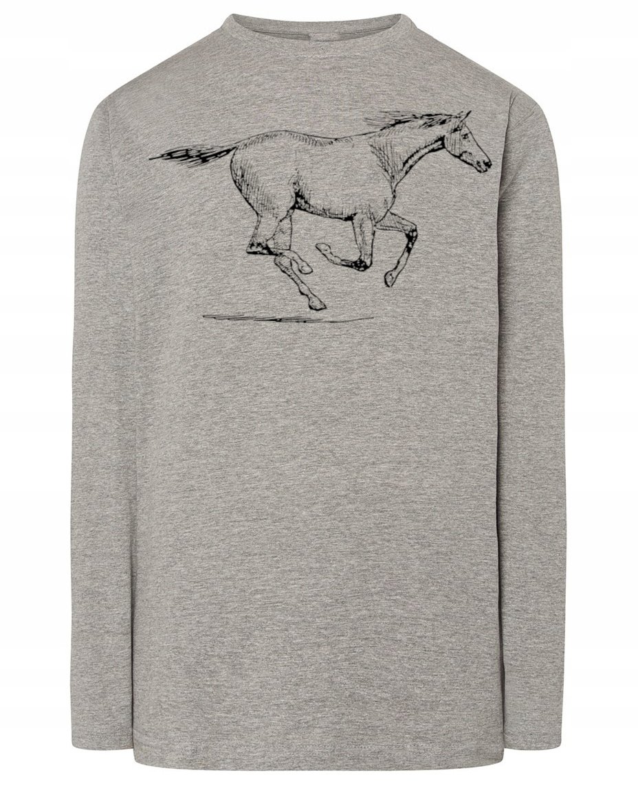 Longsleeve męski nadruk GALOPUJĄCY KOŃ r.XL
