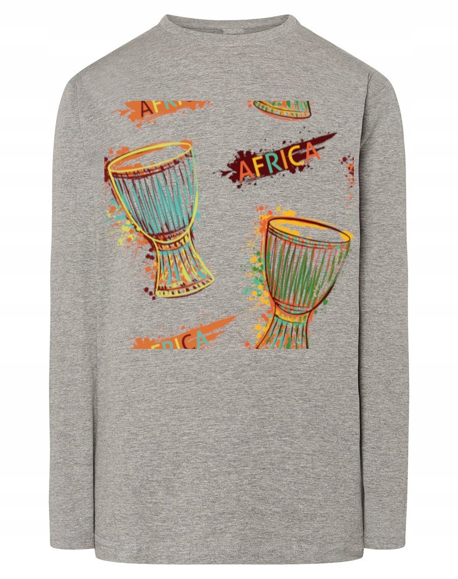 Longsleeve męski nadruk bębenki Afryka r.L