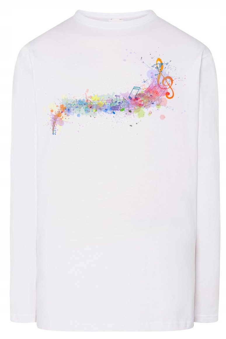 Longsleeve męski nadruk Muzyka Nutki r.3XL