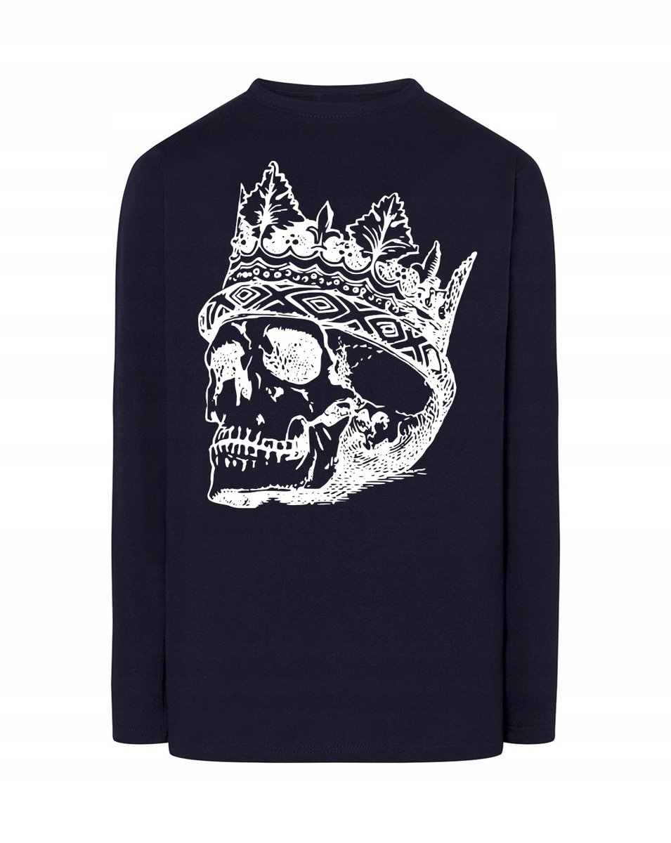 Longsleeve męski nadruk Czaszka Król Korona r.M
