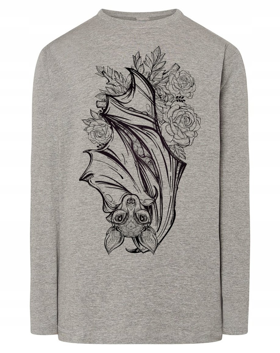 Longsleeve męski fajny nadruk NIETOPERZ r.XL
