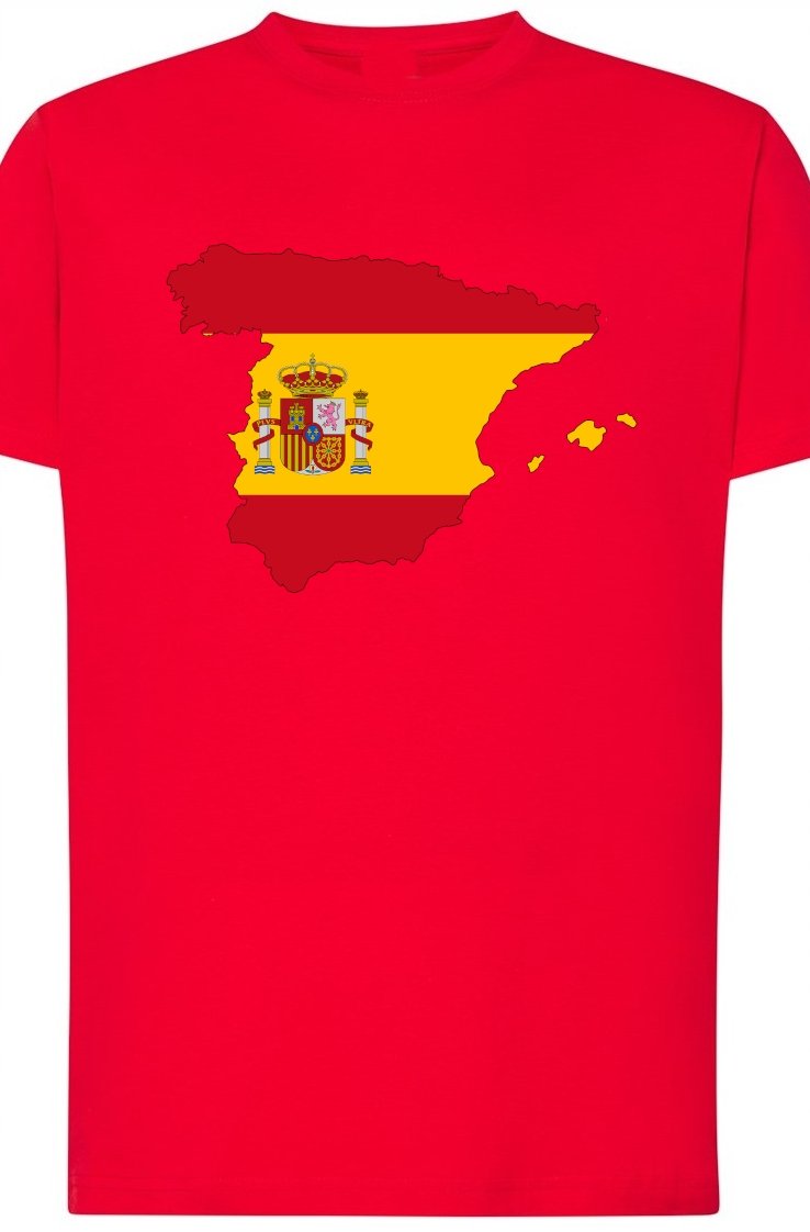 Hiszpania Flaga Damski T-shirt Logo Nadruk R.XL