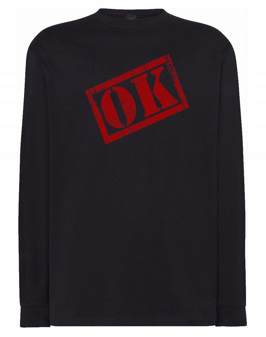 Longsleeve męski nadruk napis OK r.3XL