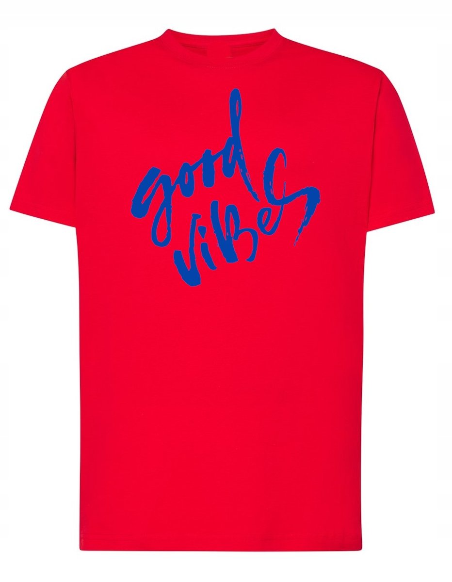T-Shirt męski nadruk napis GOOD VIBES Rozm.S