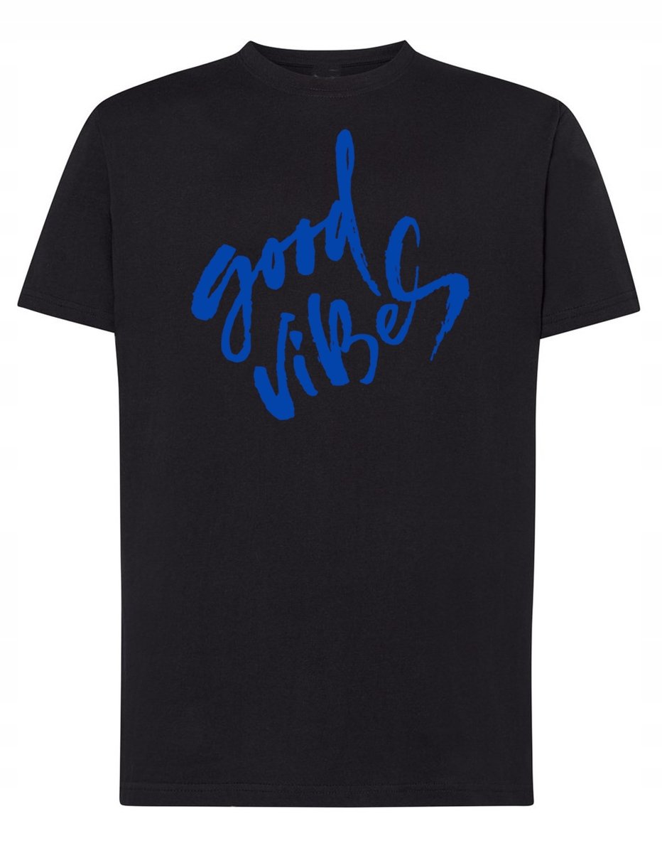 T-Shirt męski nadruk napis GOOD VIBES Rozm.4XL