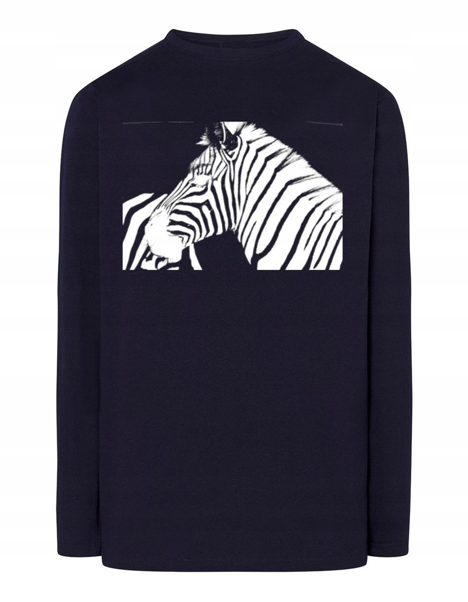Longsleeve męski nadruk ZWIERZĘ ZEBRA r.XS