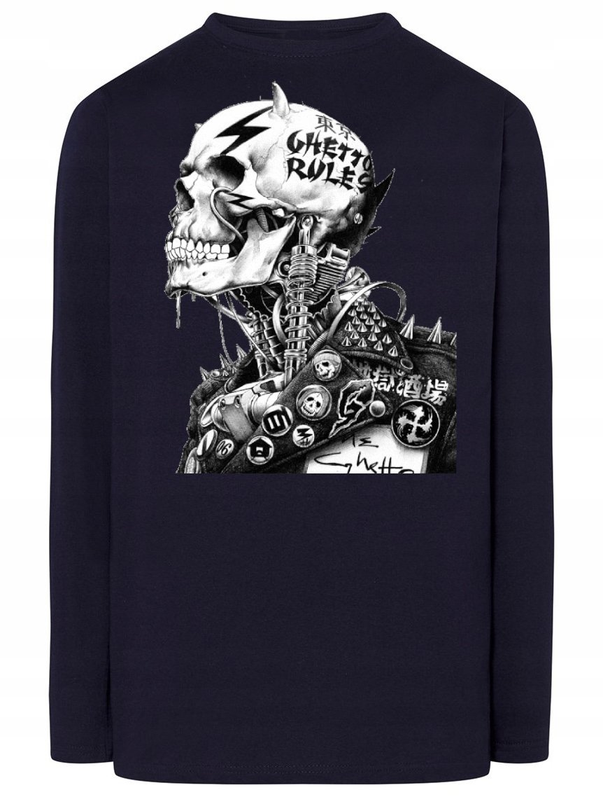 Longsleeve męski czaszka Punk R.XL