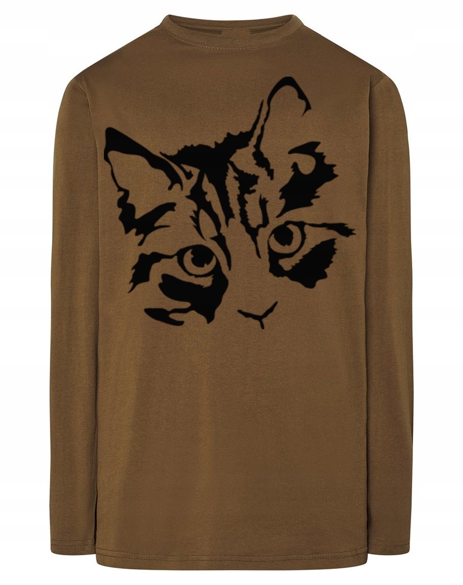 Longsleeve męski nadruk Głowa KOT KOTEK r.XS