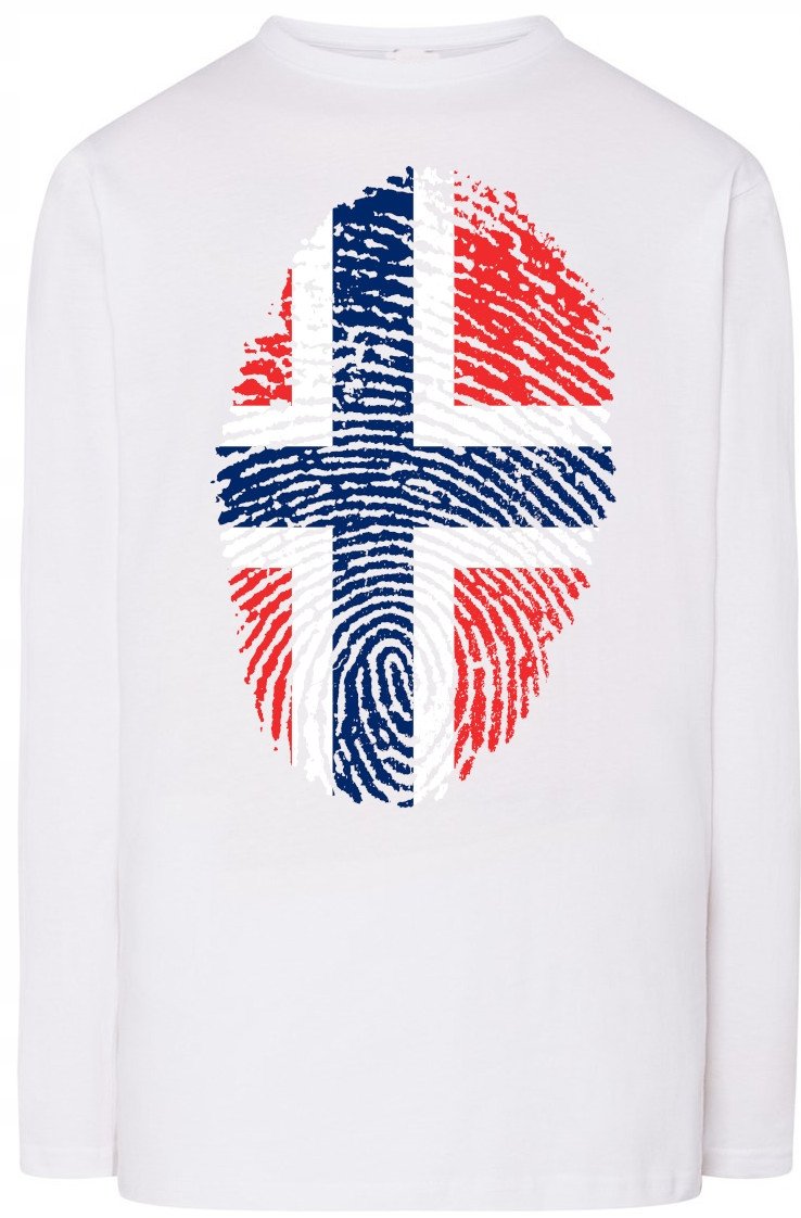 Norwegia Flaga Odcisk Bluza Longsleeve Rozm.4XL
