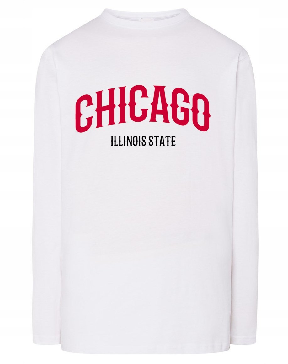Longsleeve męski nadruk napis CHICAGO r.XL