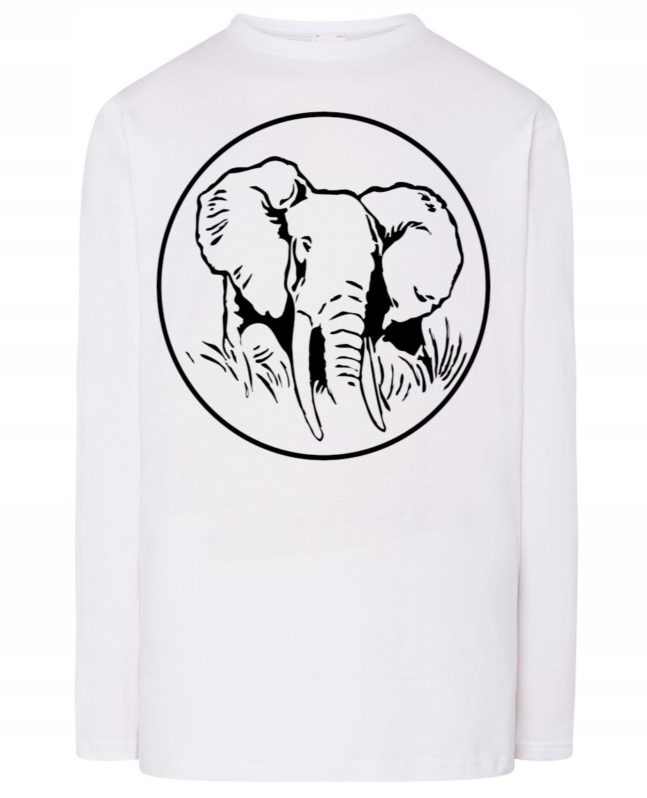 Longsleeve męski nadruk ZWIERZĘ SŁOŃ r.3XL