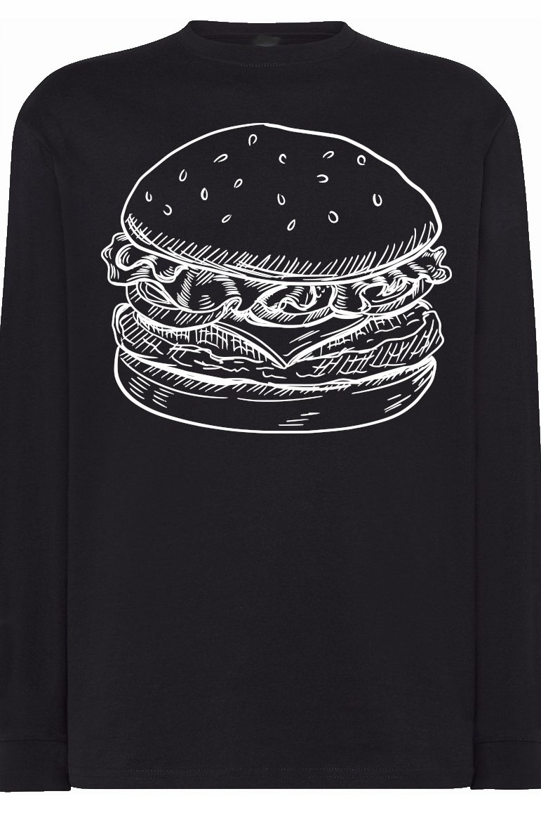 Longsleeve męski fajny nadruk BURGER r.XS