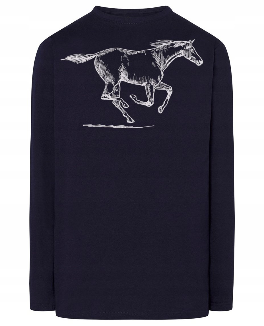 Longsleeve męski nadruk GALOPUJĄCY KOŃ r.XXL