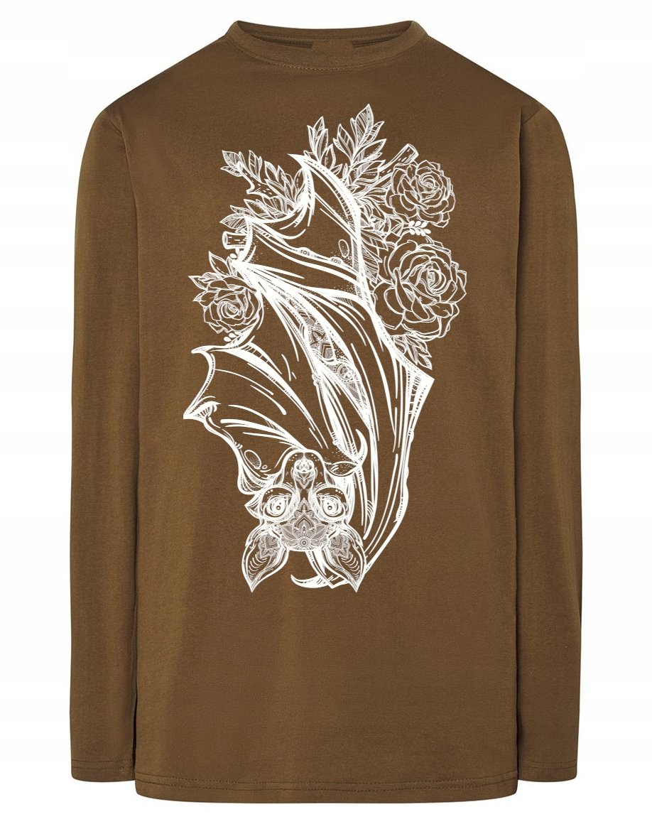 Longsleeve męski fajny nadruk NIETOPERZ r.XS