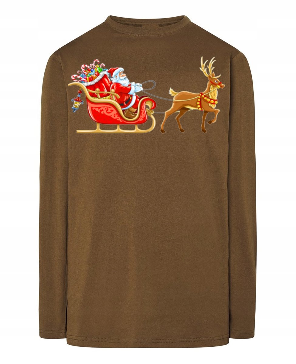 Longsleeve nadruk Mikołaj Sanie R.4XL