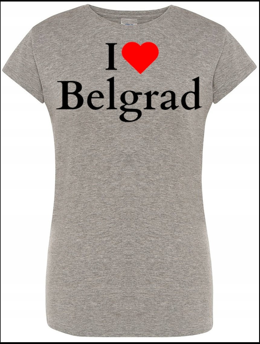 T-Shirt damski I Love Belgrad Kocham Belgrad Serbia L