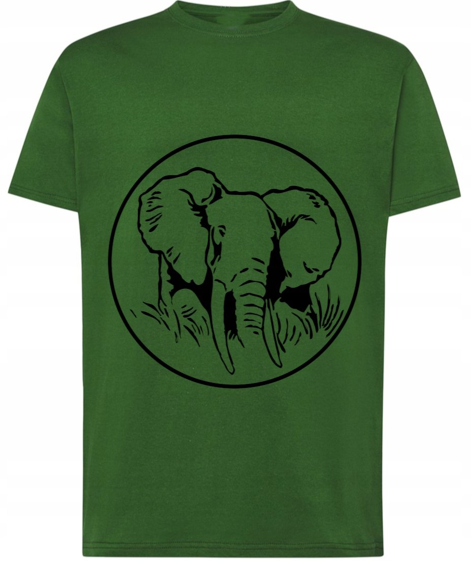 T-Shirt męski nadruk Zwierzęta Słoń r. L