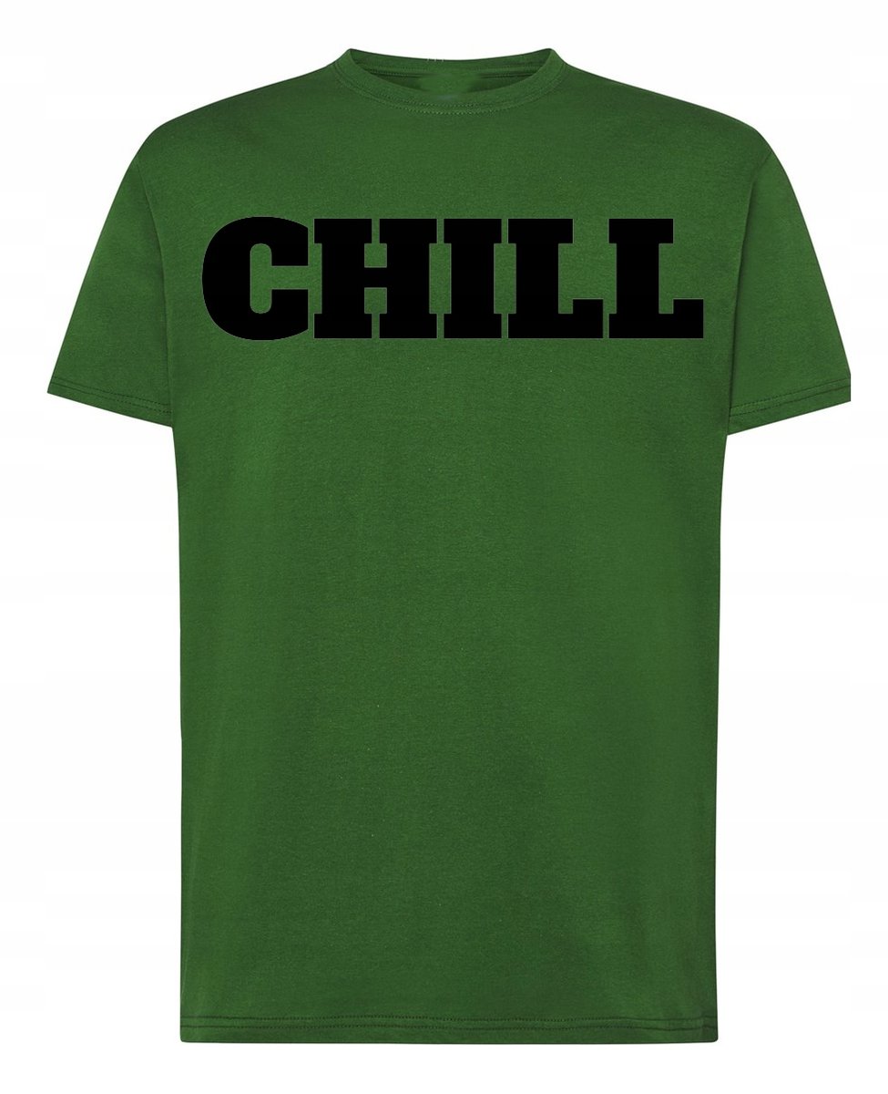 T-Shirt męski nadruk napis CHILL młodzieżowy r.XS