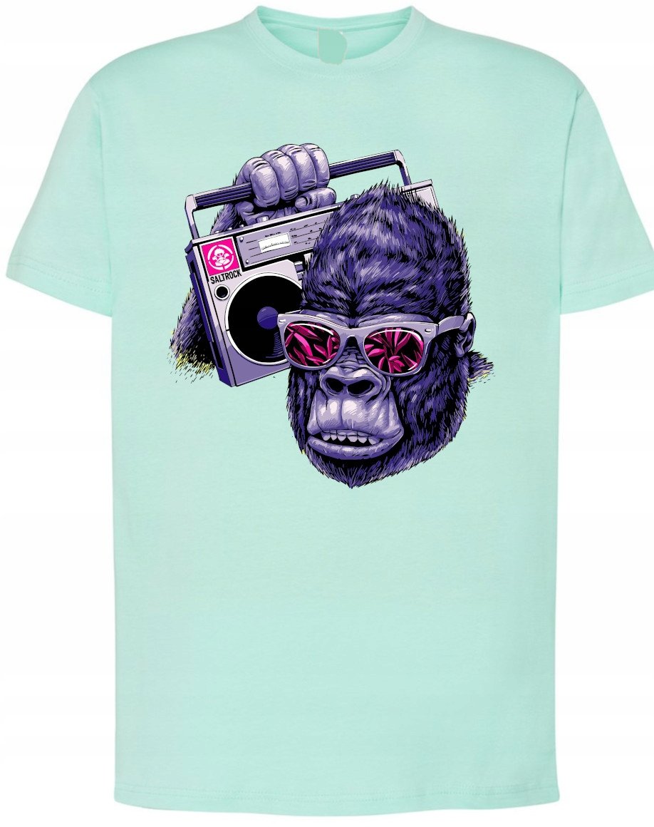 T-Shirt męski Goryl Małpa Modny Męski Nadruk Zwierzęta r.XS