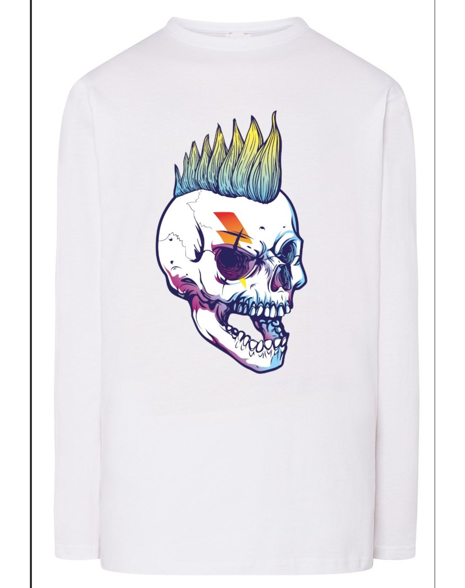 Longsleeve męski nadruk Czaszka Irokez r.M
