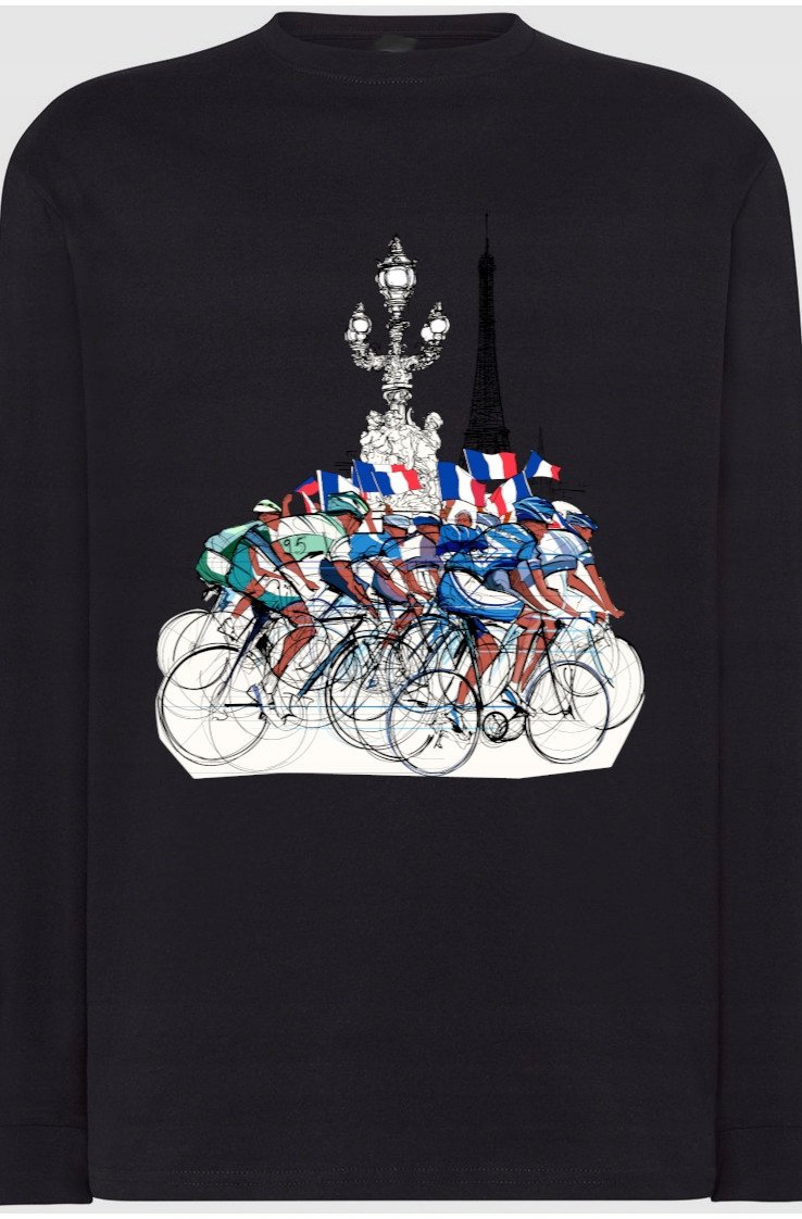 Tour De France Longsleeve Nadruk Modny r.S