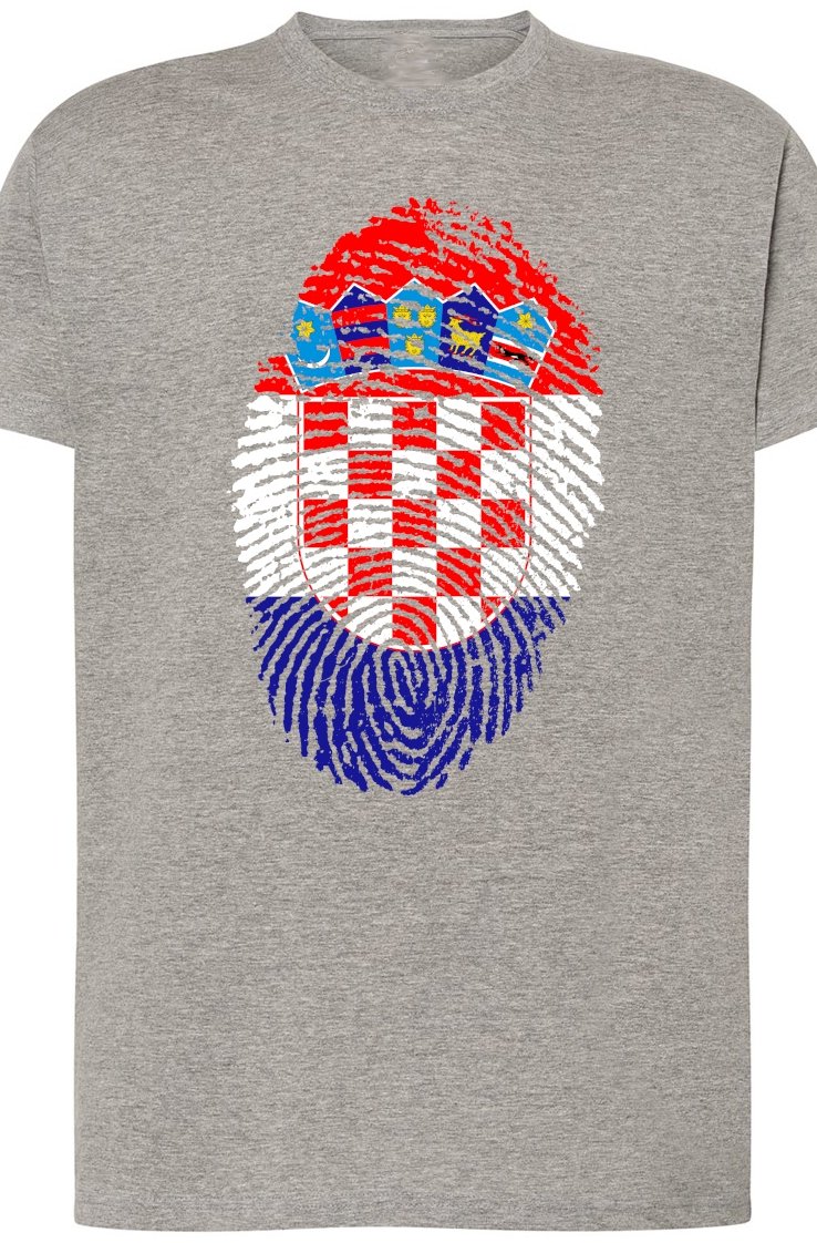 Chorwacja Flaga Odcisk Męski T-Shirt Rozm.S
