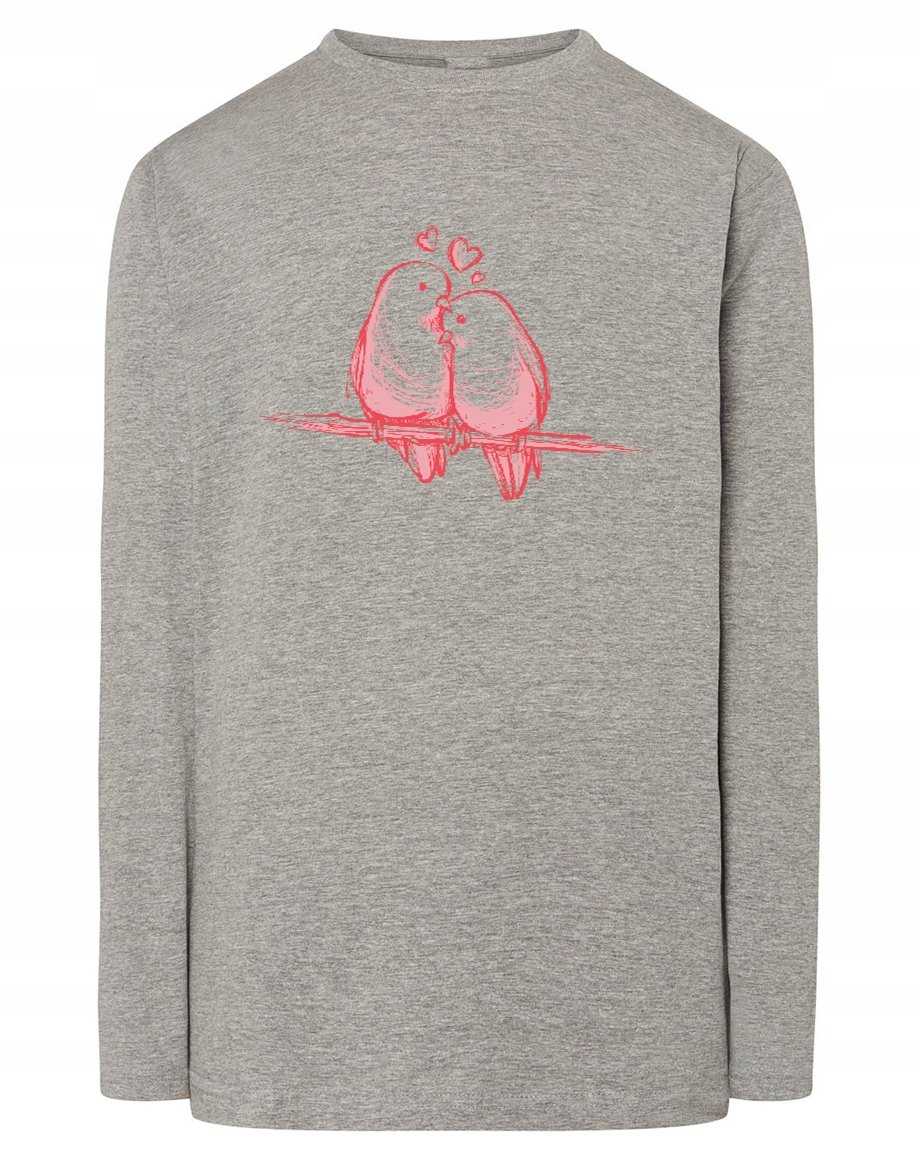 Walentynki Longsleeve nadruk Ptaki Miłość r.XS