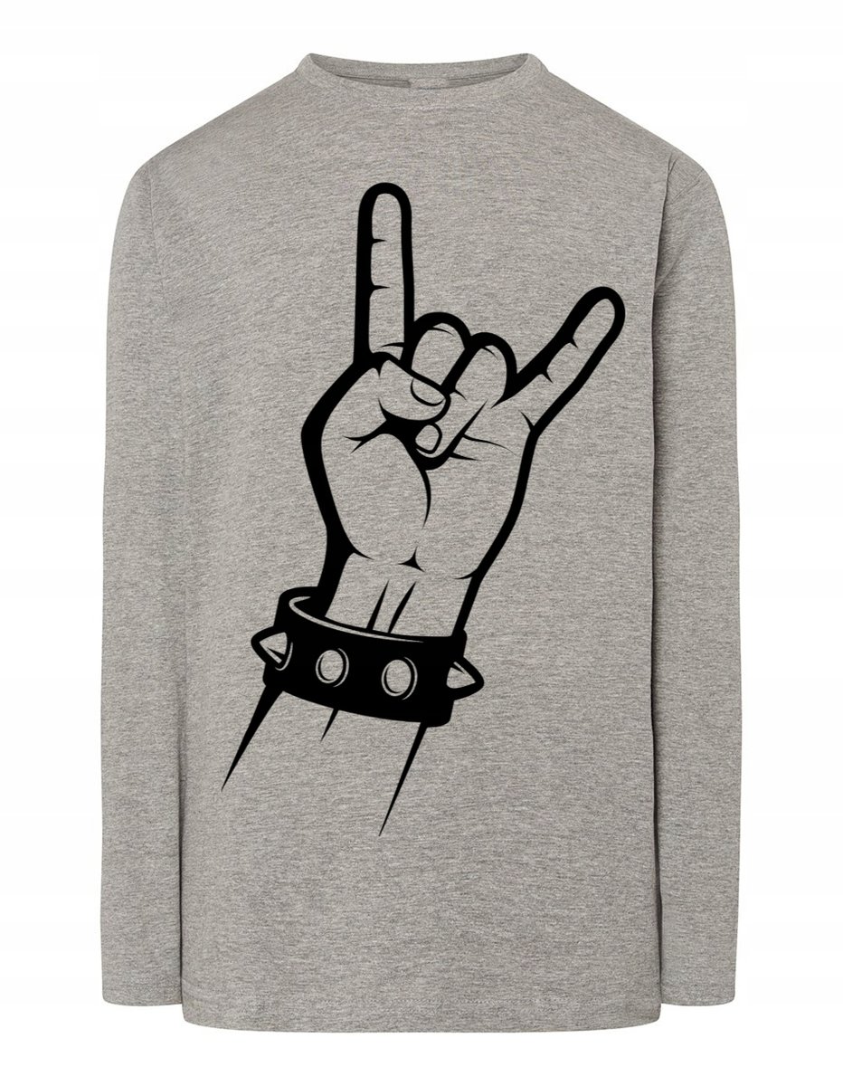 Longsleeve muzyczny nadruk ręka Rock'n Roll r.XS