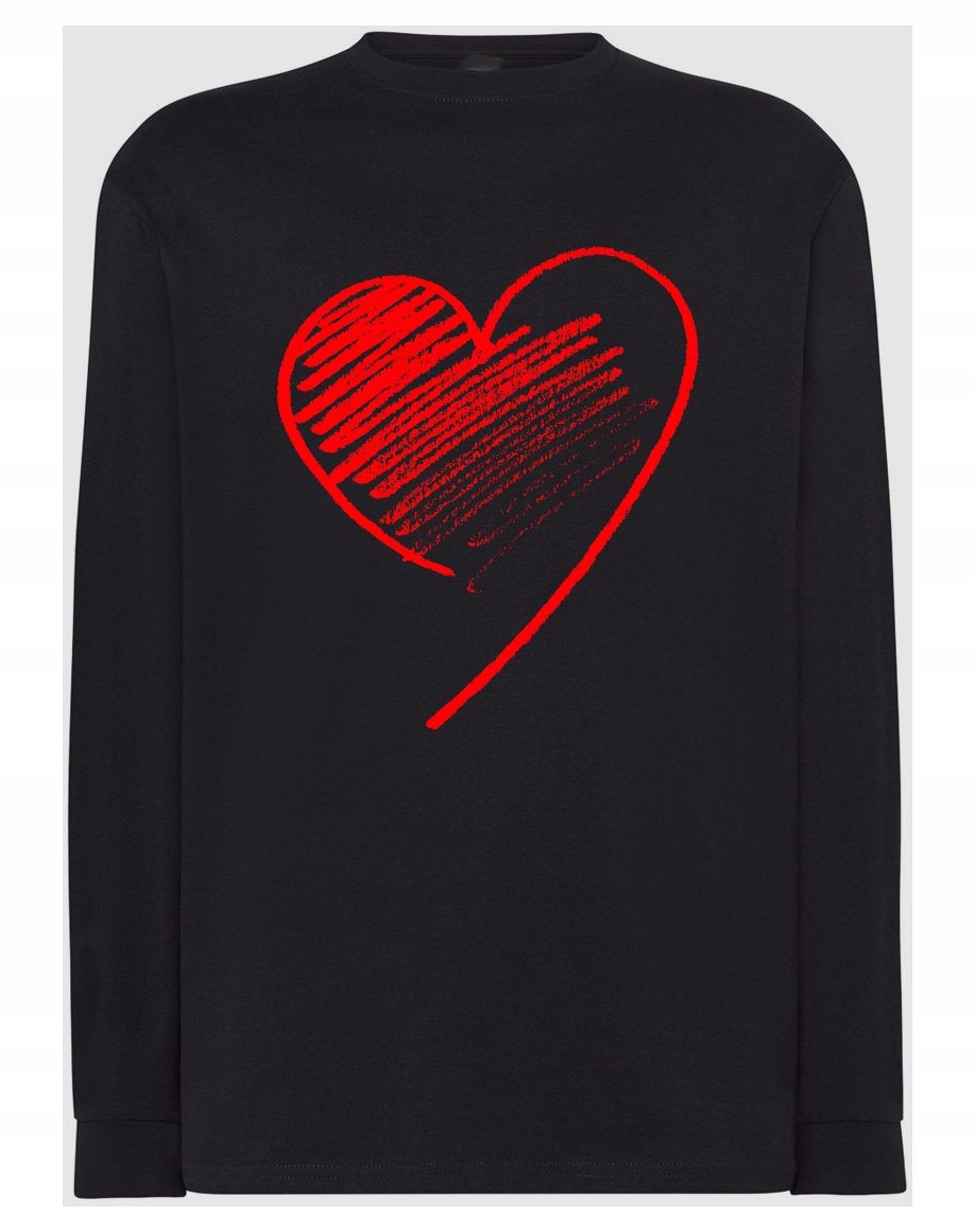 Walentynki Longsleeve męski Czerwone Serce r.XXL