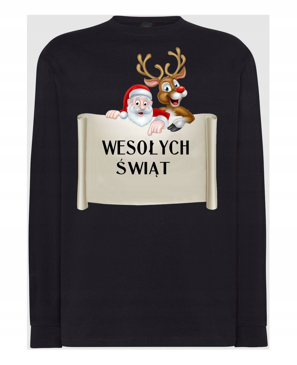 Longsleeve nadruk Wesołych Świąt Rozm.4XL