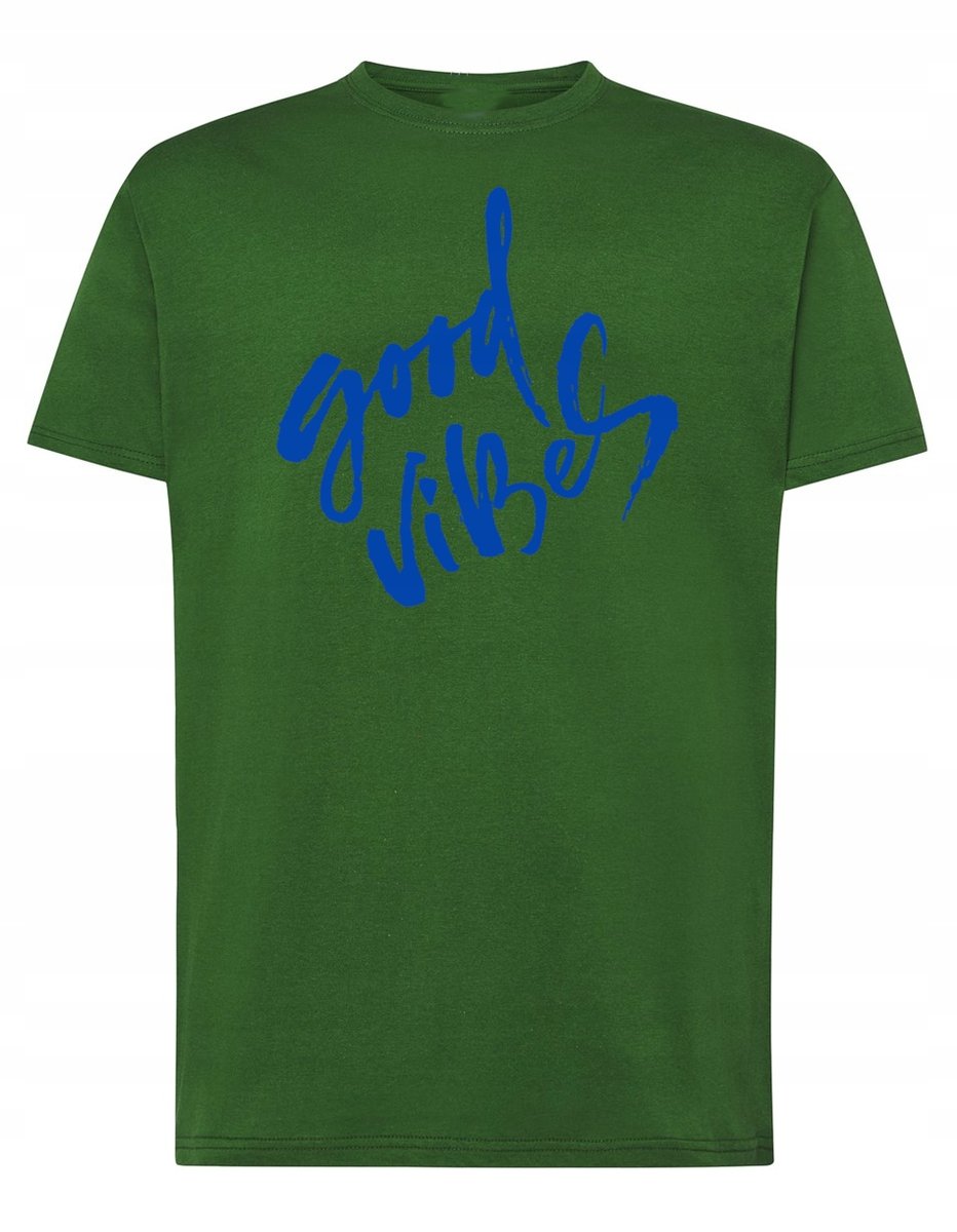 T-Shirt męski nadruk napis GOOD VIBES Rozm.4XL