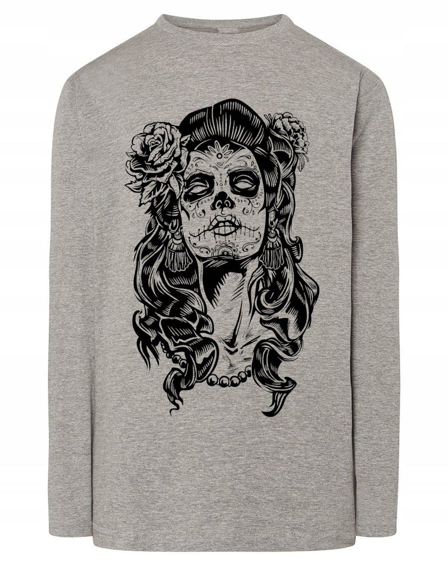 Longsleeve męski nadruk kobieta CZASZKA r.XXL