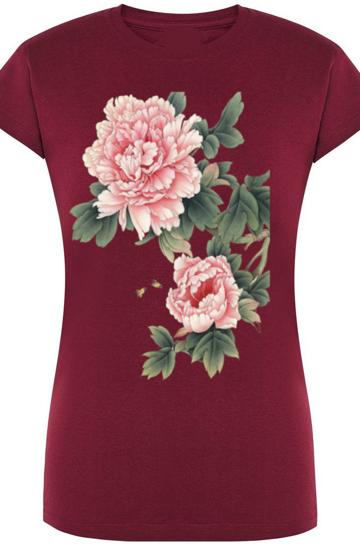 T-Shirt Damski Modny Kwiaty Nadruk Rozm.L