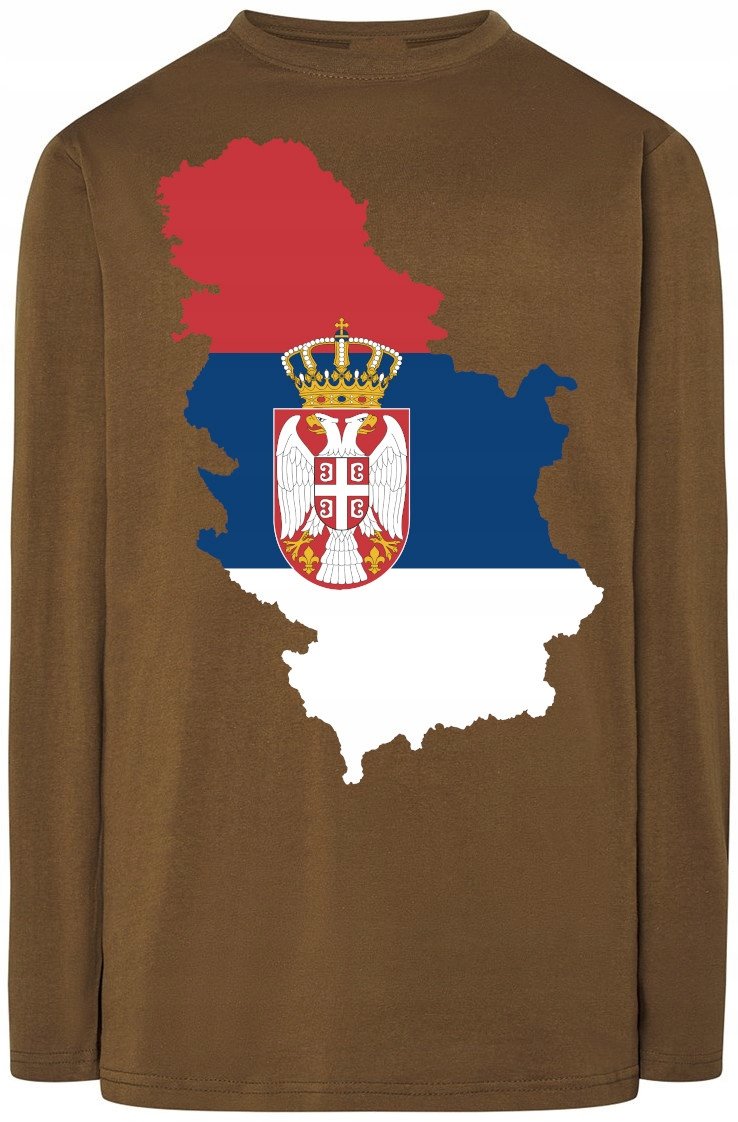 Serbia Męski Longsleeve Modny Nadruk Rozm.XS
