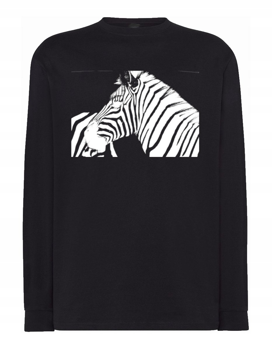 Longsleeve męski nadruk ZWIERZĘ ZEBRA r.XXL