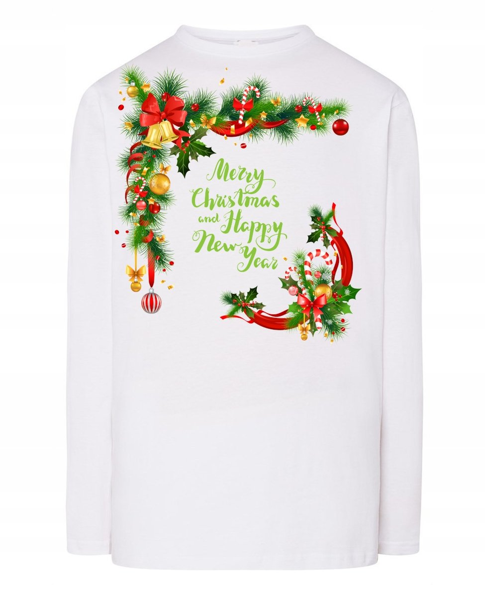 Longsleeve nadruk Merry Christmas New Year R.3XL