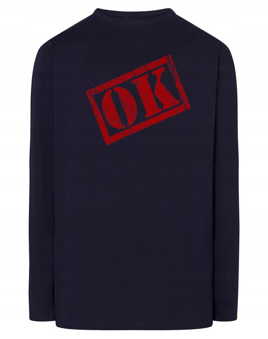 Longsleeve męski nadruk napis OK r.4XL